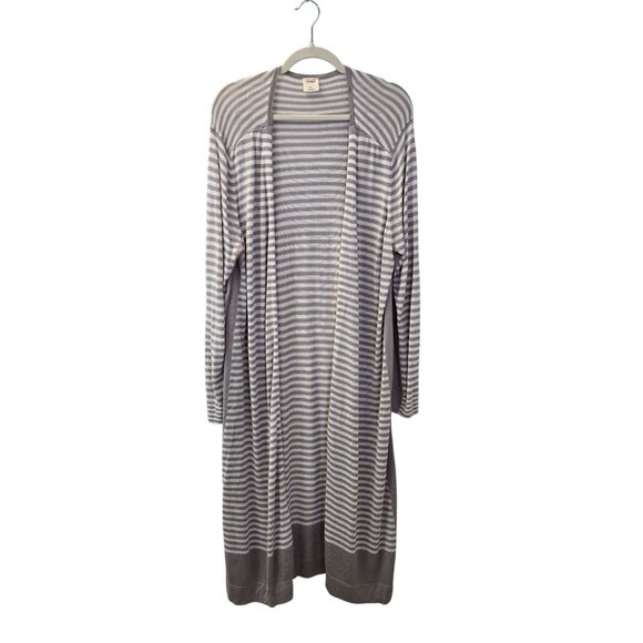 Soma 100% Rayon Stiped Open Longline Cardigan Sweater Size XL - Picture 1 of 5